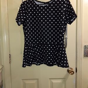 Polka dot petulum top